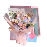 Regalo Sorpresa de San Valentín AIDA, 11 Ramos de Rosas de Jabón, Caja de Regalo con Ventana, Certificación MSDS, Regalo Romántico - Fibra Artificial