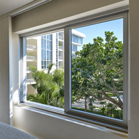 Ventana Corredera de Perfil de Aluminio Moderno al por Mayor, Doble Acristalamiento, Vidrio Templado, Vista Panorámica, Ahorro de Espacio, Diseño para Hogar y Hotel
