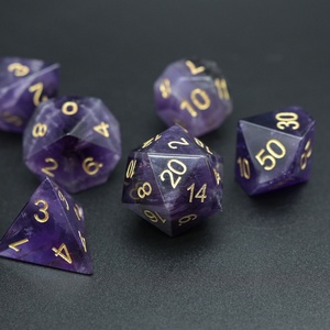 Cristal clair luxe en vrac polyédrique pierre naturelle dés violet pierre précieuse dés pour DND <span class=keywords><strong>TRPG</strong></span> - Product Image 5