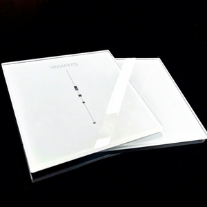 Interruptor táctil estándar para iluminación de pared, Panel de cristal <span class=keywords><strong>blanco</strong></span> de 2mm con procesamiento de vidrio templado, para UE y Reino Unido - Product Image 1