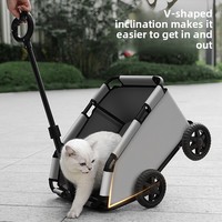 Poussette pliable pour animaux de compagnie OEM ODM, légère, 4 roues, pour chien et chat, avec capote réglable, imperméable, pour extérieur