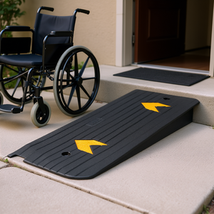 Rampe de seuil en caoutchouc de 1 pouce de hauteur, surface texturée antidérapante pour fauteuils roulants et scooters, capacité de charge de 33069 lb - Product Image 2