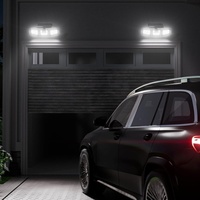 Nouvelle lampe solaire étanche à LED avec capteur de lumière, lampe à trois têtes, haute luminosité, lampe murale solaire pour extérieur, jardin, montage mural