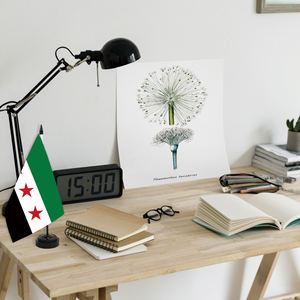 Фабрика, оптовая продажа, сирийский настольный флаг, полиэфирный материал, офисное настольное украшение, АБС, пластиковая основа, плюс флагшток - Product Image 6