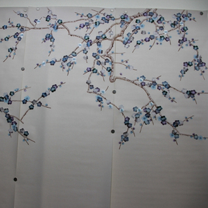 <span class=keywords><strong>Papier</strong></span> <span class=keywords><strong>peint</strong></span> en soie <span class=keywords><strong>multicolore</strong></span>, tapisserie avec fleurs brodées à la main, m - Product Image 4