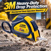 Mètre Ruban en Acier Shind 5m 8m 19mm, Lame Métrique 0.125mm, Boîtier Ergonomique Léger, Verrouillage Glissant Fluide, Fita Métrica Trena