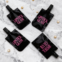 Sachets d'emballage cosmétique personnalisés, petits sachets de 10 ml et 20 ml avec bec verseur et brosse pour gloss à lèvres