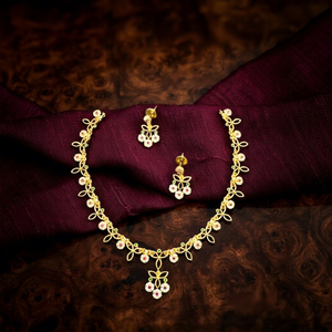 Premium Matte Floral <b>Necklace</b> Set with <b>Delicate</b> Vine Design Elegant Party Wedding Traditional Jewelry Set for Women - Product Image 1