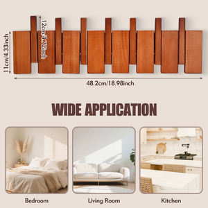 Commercio all'ingrosso della fabbrica camera da letto in legno stile Vintage da parete estensibile pieghevole appendiabiti appendiabiti appendiabiti cappotto 7 ganci - Product Image 2