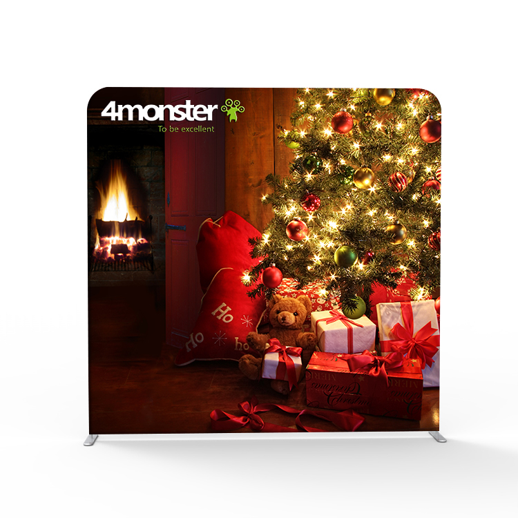 Пользовательский портативный стенд 8x8 витрина Натяжная ткань баннер стена