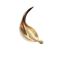 قلادة طوق جديدة بتصميم عتيق مطلية بالذهب ذات ملمس معدني على شكل ورقة شجر قابلة للفتح، إكسسوار شخصي مبالغ فيه للنساء - Product Image 4