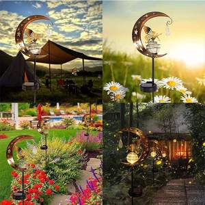 Vente flash : Guirlandes lumineuses solaires LED RGB en forme de lune, en <span class=keywords><strong>fer</strong></span> <span class=keywords><strong>forgé</strong></span>, pour jardin, ange avec lampe du Ramadan, éclairage décoratif extérieur RGB, IP67 - Product Image 5