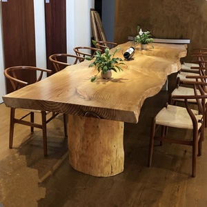 Moderno semplice tavolo da pranzo in legno massello e sedia con bordi irregolari unici mobili <span class=keywords><strong>ristorante</strong></span> - Product Image 2