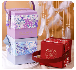 Boîte Cadeau Cylindrique Ronde de Luxe Personnalisée avec Ruban et Poignée, Emballage en <span class=keywords><strong>Tube</strong></span> de Papier à Motif Floral, Cadeau de Mariage, Cadeau d'Anniversaire - Product Image 4