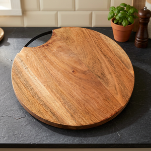 Planche à découper rectangulaire pliable en bois d'acacia naturel, résistante au lave-vaisselle, pour le pain, le fromage, les légumes, le poulet, les fruits, avec poignée - Product Image 2