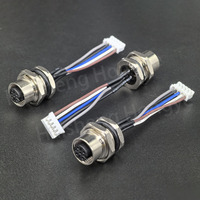 IP67 M12 vers Molex JST ZH XH XA câble mâle femelle M12 A/B/D Code 2/3/4/5/6/8 broches connecteur de bride de montage sur panneau métallique avec fil