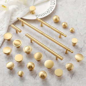 Furniture Handle And <b>Knob</b> Solid Brass Bar Drawer Pulls Minimalist Design Gold Finish For Cabinet Door And Drawer - Product Image 2