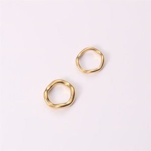 Korean <b>Rings</b> Women Stainless Steel Wave <b>Ring</b> Jewellery 18k Gold <b>Ring</b> Women - Product Image 3