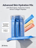 Complément en poudre hydratant avancé pour la peau avec électrolytes, acide hyaluronique et peptides de collagène Verisol