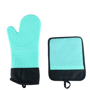 Ensemble de gants de cuisine et de protège-plat en silicone de qualité alimentaire, antidérapants, résistants à la chaleur, <span class=keywords><strong>pour</strong></span> la cuisson, le barbecue et la cuisine - Product Image 1