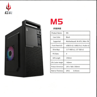 Boîtier d'ordinateur de bureau M5 en gros avec poignée portable, panneau latéral en acrylique (non-verre), châssis ATX, double USB 3.0, prend en charge les GPU de 250 mm