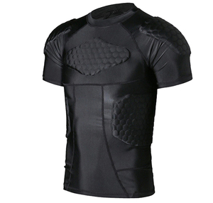 YOUNGSON Youngson Maillot de rugby personnalisable avec protection intégrale, rembourrages d'épaule en EVA, noir, compressif et entièrement ajustable - Product Image 6