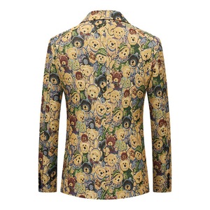 Logo personalizzato con ricamo stampato in velluto a coste in <span class=keywords><strong>lino</strong></span> monopetto stampato alla moda giacca per feste con palloni - Product Image 5