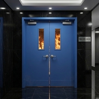Porte coupe-feu simple battante en acier avec petit puits de vision pour couloirs d'escaliers et de bâtiments publics