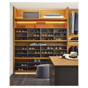 Prima Usine Directe Moderne Transparence Verre Porte Coulissante Promenade Dans Le Placard Ensemble Haut De Gamme Modulaire Armoire Armoire pour Chambre - Product Image 6