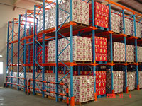 1000 kg pro Ebene Schwerlast-Palettenregal Hochdichtes Stahllagersystem für Lager und Kühlhäuser