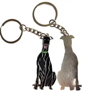 manufacturers Cheap Metal Custom dog design soft hard enamel Keyring silver Plated 2d/ 3d Key Chain Keychain