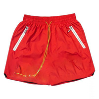 Short de plage personnalisé short de survêtement en polyester spandex imprimé cordon de serrage nylon entraînement basket-ball gymnastique sport short de course