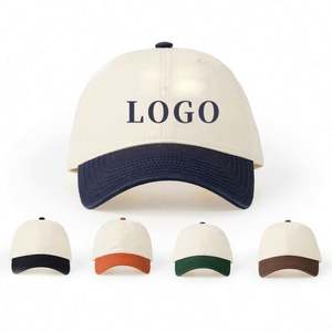 Venta al por mayor de calidad superior logotipo personalizado 100% algodón sombreros de papá sin estructura sombrero de dos tonos gorras de béisbol personalizadas - Product Image 1