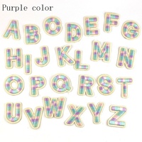 Patchs de vêtement à la mode Top qualité 3 M bâton de colle sur le support 3D gonflé arc-en-ciel couleur broderie Alphabet anglais lettre patchs