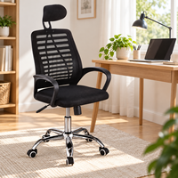 Chaise de bureau commerciale de haute qualité, confortable, avec réglage de la hauteur, appui-tête réglable, roulettes en métal, pour bureau commercial