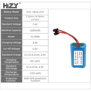 Pin Lithium 7.4V 2200Mah 2s1p 18650 Công Suất Lớn Cho Đèn Pin Đồ Chơi Ô Tô - Product Image 6