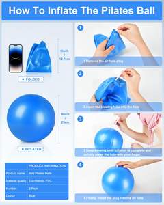 Ballon de yoga en PVC avec logo personnalisé, 9 pouces, mini barre de stabilité, entraînement d'exercice, salle de sport, anti-éclatement, antidérapant, doux, écologique, ballons de Pilates - Product Image 4