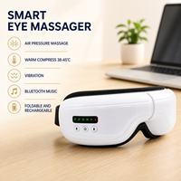 Masque de massage oculaire électrique chauffant OEM en gros avec compression d'air, vibration, musique, rechargeable par USB, appareil de relaxation oculaire