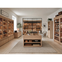 Armoire à cigares en bois de cèdre espagnol avec double porte en verre, éclairage LED, humidificateur, armoire à cigares moderne de luxe