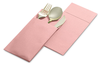 Aierpa Einweg-Servietten mit individuellem Farblogo, 1-lagig, aus reinem Holzzellstoff, für Partys und Abendessen, mit integrierter Bestecktasche, vorgefaltet