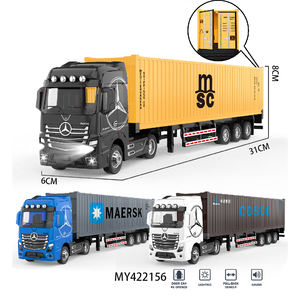 Sound and Light Pull Back Die Cast Model Car Truck Model Alloy Vehicle Semi Trailer Container Engineering Metal <strong>Toys</strong> <strong>Lorry</strong> - Product Image 5