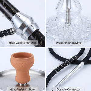 Entrega Rápida, Juego de Hookah de Vidrio Borosilicato de Lujo, Kit de Chicha de Aleación, Pipa de Agua, Narguile, Shisha, Estilo Alemán - Product Image 4