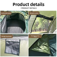 Tente de camping portable en forme de bateau, sans configuration requise, imperméable, résistante au vent (1000-1500 mm), épaissie, à lancer rapidement à la main
