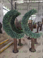 Décorations de Noël/Aïd personnalisées, arbres artificiels en forme de croissant de lune en olive, décorations de plantes uniques pour Noël/Aïd à vendre