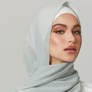 ผ้าฮิญาบผ้าชีฟองเนื้อแมตต์สีเรียบหรูสำหรับมุสลิม - Product Image 1