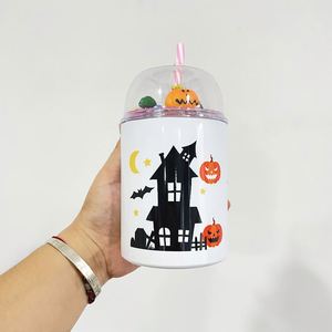 Hot Sell Stainless Steel Vacuum 20oz Skinny Non Tapered Straight Blank Sublimation Tumblers with <b>Metal</b> <b>Straws</b> - Product Image 4