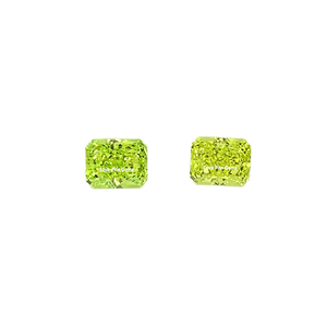 Apple Green Color Series Radiant Cut Heat Treated Cubic Zirconia Loose CZ Stone with Color Play Effect - Product Image 1