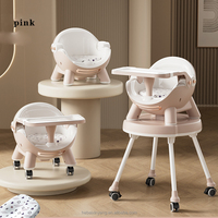 Nouvelle chaise haute pliable pour bébé 2026, chaise d'alimentation pour enfants, chaise à manger pour bébé avec roues réglables.