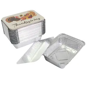 Factory direct selling high quality cooking foil trays food grade household disposable aluminum foil containers with LIDS