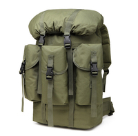 Sac à dos, sac à dos tactique à enroulement, sac à dos de randonnée et de camping en polyester imperméable grande capacité avec plusieurs poches externes